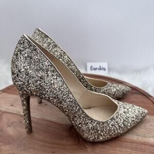 Jessica Simpson Silver Glitter Heels
